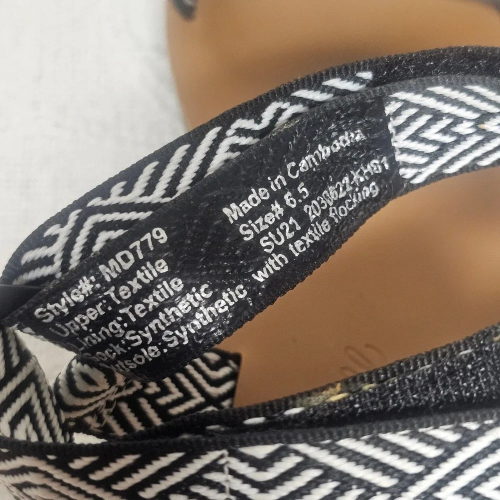 Madewell The Resourced Maggie Sandal Aztec Print Straps Black White Size 6.5
